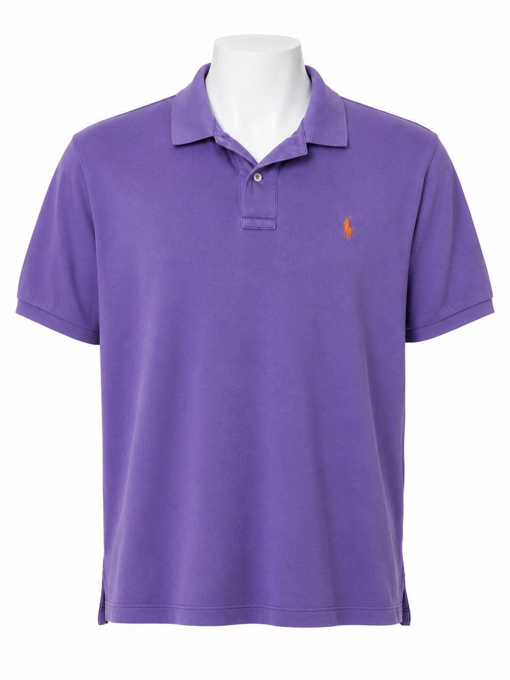 Size XL Polo Ralph Lauren Men’s Purple Cotton Pique Polo Shirt Orange Pony Logo